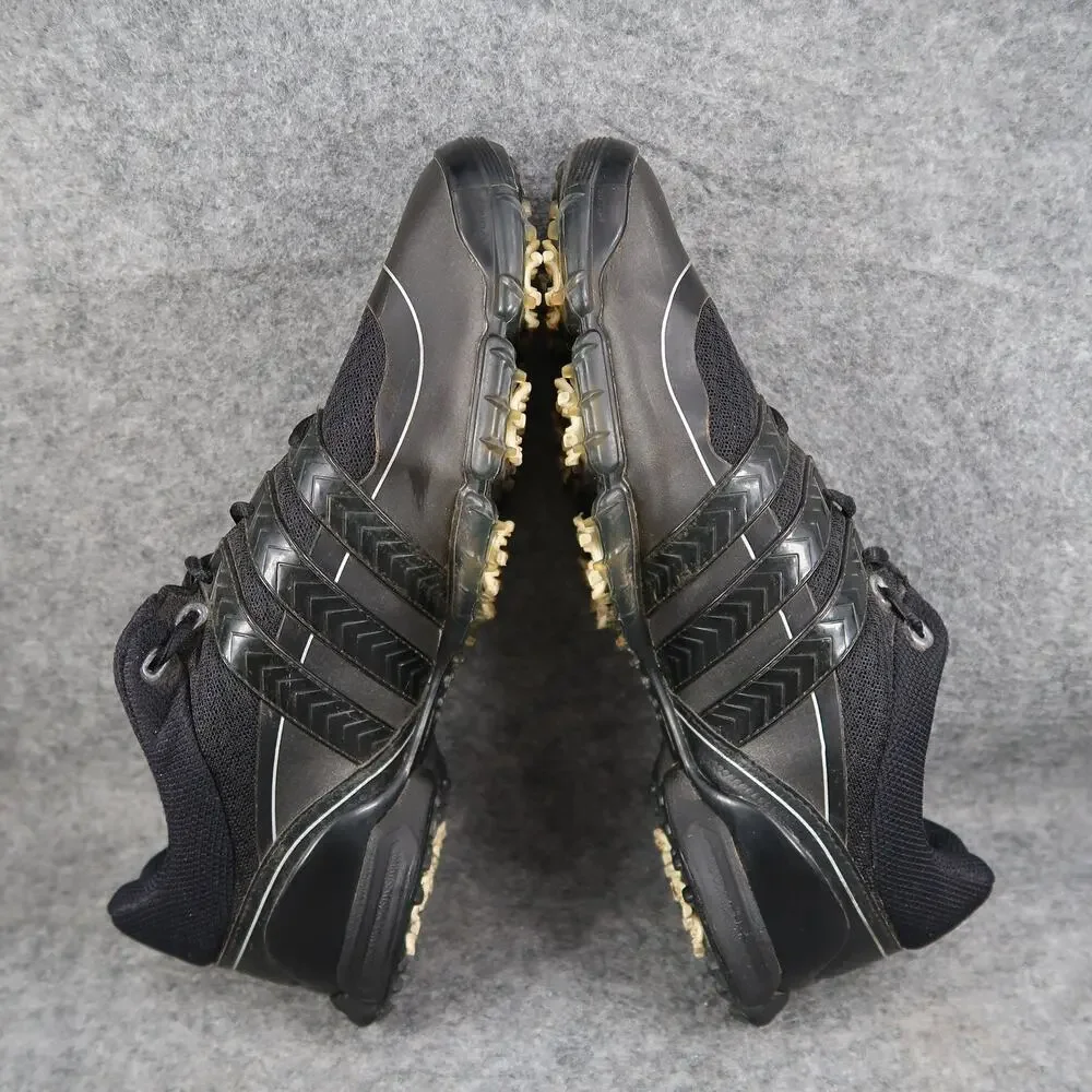Adidas Shoes Mens 9 Golf Powerband Soft Spike Black Lace UP Athletic Fit Foam